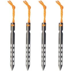 MODOU Tente Extérieure Ciel Rideau Clou Au Sol En Alliage De Titane Camping Camping Plage Neige Tente Clou En Forme De V Ceinture Corde 16 Cm-pour Le Camping, La Randonnée, Le Jardinage Et L'auvent Packof4