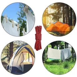 ABCRITAL Cordes À Vent De Tente À Boucle S Avec Tendeurs Ajusteur De Cordon - Tente De Camping En Plein Air Ciel Rideau Corde À Vent Réfléchissante Corde À Vent Lumineuse 4 Mètres Corde À Vent Multifonctionnelle Boucle Tente Corde Fixe Rouge Packof6 -Pergola Soldes 60365811 5