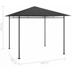 Topdeal Belvédère 3x3x2,7 M Anthracite 180 G/m² FF313920_FR -Pergola Soldes 60371345 4