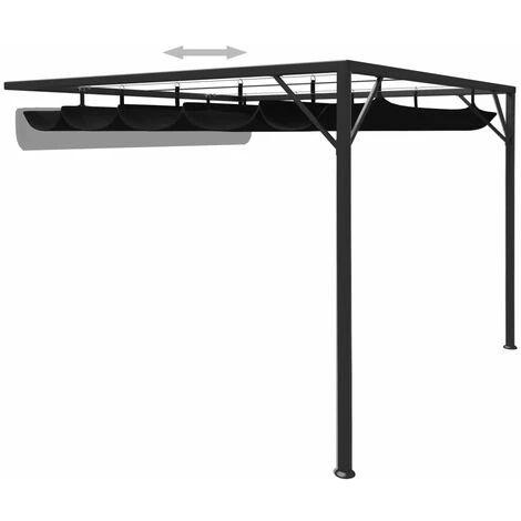 Topdeal Belvédère De Mur De Jardin à Auvent Rétractable 3x3m Anthracite FF47955_FR 4 Topdeal Belvédère De Mur De Jardin à Auvent Rétractable 3x3m Anthracite FF47955_FR – Image 2