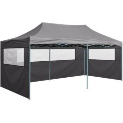 Topdeal Tente De Réception Pliable Avec 4 Parois 3x6 M Acier Anthracite FF48867_FR 9 Topdeal Tente De Réception Pliable Avec 4 Parois 3x6 M Acier Anthracite FF48867_FR -Pergola Soldes 60372057 3