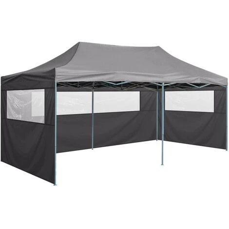 Topdeal Tente De Réception Pliable Avec 4 Parois 3x6 M Acier Anthracite FF48867_FR 5 Topdeal Tente De Réception Pliable Avec 4 Parois 3x6 M Acier Anthracite FF48867_FR – Image 3