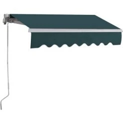 RELAX4LIFE Store Banne 2X2,5M Rétractable Réglable 0-30° Avec Manivelle Manuel Et Revêtement Imperméable, Auvent Anti-Soleil Avec Cadre En Alu Pour Balcon, Jardin, Patio (Vert)