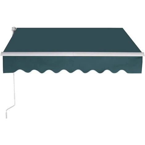 RELAX4LIFE Store Banne 2X2,5M Rétractable Réglable 0-30° Avec Manivelle Manuel Et Revêtement Imperméable, Auvent Anti-Soleil Avec Cadre En Alu Pour Balcon, Jardin, Patio (Vert) 4 RELAX4LIFE Store Banne 2X2,5M Rétractable Réglable 0-30° Avec Manivelle Manuel Et Revêtement Imperméable, Auvent Anti-Soleil Avec Cadre En Alu Pour Balcon, Jardin, Patio (Vert) – Image 2