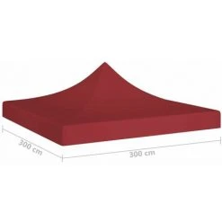 LITZEE Tente De Réception Et Barnum Toit De Tente De Reception 3x3 M Bordeaux 270 G/m² -Pergola Soldes 60476378 5