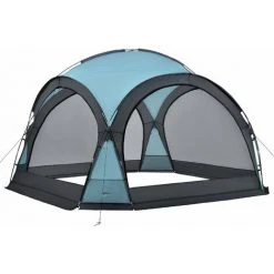 Tonnelle De Camping Grästorp Avec Guirlande à 96 LED 345 X 345 X 247 Cm Bleu Clair [pro.tec] -Pergola Soldes 60495963 2