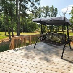 PREMIER Toit De Rechange Pour Balancelle De Jardin, Housse De Rechange, Toit De Balanoire, Canopée Pour Balancelle Remplacement De L'Auvent De Balanoire Extérieure Pour Balanoire De Jardin 3 Places(164 * 114 * 15 Gris) -Pergola Soldes 60544311 3