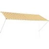 JN.SONGS Auvent Rétractable En Acier Store Banne Pour Terrasse Fenêtre Angle Hauteur Réglable Jaune Et Blanc - 300x150 Cm -Pergola Soldes 60578460 1