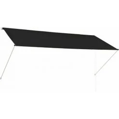 JN.SONGS Auvent Rétractable En Acier Store Banne Angle Hauteur Réglable Pour Terrasse Fenêtre Anthracite - 300x150 Cm
