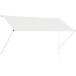JN.SONGS Auvent Rétractable En Acier Store Banne Angle Hauteur Réglable Pour Terrasse Fenêtre Crème - 250x150 Cm