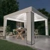 INLIFE Tonnelle Avec Double Toit Et Lumières LED 3x3 M Blanc -Pergola Soldes 60598097 1