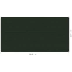 INLIFE Tapis De Tente 200x400 Cm Vert Foncé -Pergola Soldes 60599476 4