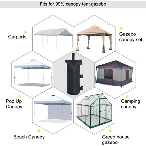 FLYME Sac De Sable Parasol ,Revêtement Imperméable En Pvc En Tissu Oxford 600D,Tente Extérieure Sac De Sable Pare-soleil Support Sac De Sable Publicité Hangar Sac De Sable Fixe Coupe-vent,4pack,noir 7 FLYME Sac De Sable Parasol ,Revêtement Imperméable En Pvc En Tissu Oxford 600D,Tente Extérieure Sac De Sable Pare-soleil Support Sac De Sable Publicité Hangar Sac De Sable Fixe Coupe-vent,4pack,noir – Image 5