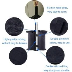 BAICCCF Lot De 4 Accessoire Pour Tente Et Tonnellesacs Sacs De Poids De Qualité Industrielle, Poids De Jambe De Sacs De Sable Pour Tente D'auvent, Parapluie De Terrasse, (sacs Uniquement,sable Exclu) -Pergola Soldes 60740863 3