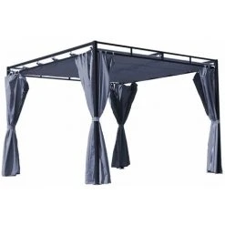 Quick-Star Toit De Remplacement Adapté Pour La Pergola à Toit Plat Firenze 3x3m Gris