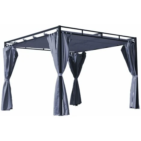 Quick-Star Toit De Remplacement Adapté Pour La Pergola à Toit Plat Firenze 3x3m Gris 3 Quick-Star Toit De Remplacement Adapté Pour La Pergola à Toit Plat Firenze 3x3m Gris