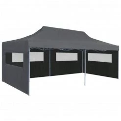 NOVA Tente Pour Les Fêtes Pop-up Pliant 3 X 6 M Gazebo Latéral Différentes Couleurs Tente De Réception Pliable Avec Parois 3 X 6 M Anthracite