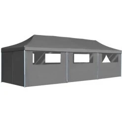 NOVA Rideau Pliant Pop-up Avec 8 Murs Latéraux De 3x9 M Différentes Couleurs Tente De Réception Pliable Avec 8 Parois 3 X 9 M Anthracite