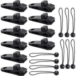 Pince Bâche - Clips De Tente, Clips De Bâche Résistants, Tarp Clip Auvents, Clips De Tente De Bouche De Crocodile Pour Tentes, BâChes, Auvents, Caravanes - 20PCS Noir - DKSFJKL