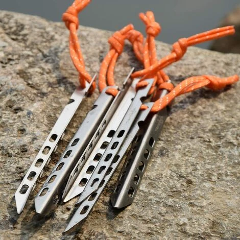 AOUGO Piquets De Tente En Titane Ultra Léger Chevilles Extérieures En Tente Portables Accessoires Pour Tente Pour Camping Randonnée 16cm / 24cm 6 AOUGO Piquets De Tente En Titane Ultra Léger Chevilles Extérieures En Tente Portables Accessoires Pour Tente Pour Camping Randonnée 16cm / 24cm â Image 4