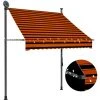 FIMEI Auvent Manuel Rétractable Avec LED 150 Cm Orange Et Marron -Pergola Soldes 60965620 1