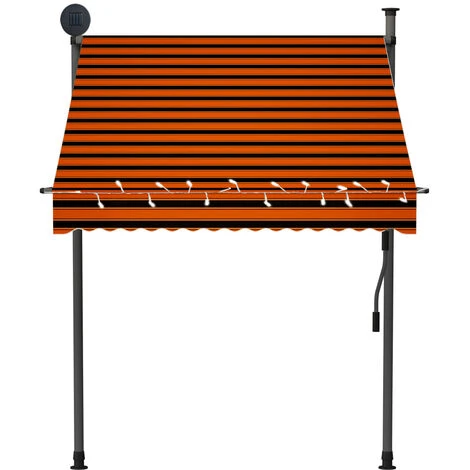 FIMEI Auvent Manuel Rétractable Avec LED 150 Cm Orange Et Marron 6 FIMEI Auvent Manuel Rétractable Avec LED 150 Cm Orange Et Marron – Image 4