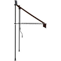 FIMEI Auvent Manuel Rétractable Avec LED 150 Cm Orange Et Marron 11 FIMEI Auvent Manuel Rétractable Avec LED 150 Cm Orange Et Marron -Pergola Soldes 60965620 5