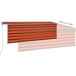 FIMEI Auvent Automatique Rétractable Avec Store 4x3m Orange Et Marron 10 FIMEI Auvent Automatique Rétractable Avec Store 4x3m Orange Et Marron -Pergola Soldes 60968058 4