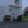 FIMEI Auvent Rétractable Avec LED 300x150 Cm Jaune Et Blanc -Pergola Soldes 60969570 1