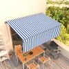 FIMEI Auvent Automatique Rétractable Avec Store 4x3 M Bleu Et Blanc 2 FIMEI Auvent Automatique Rétractable Avec Store 4x3 M Bleu Et Blanc -Pergola Soldes 60969855 1