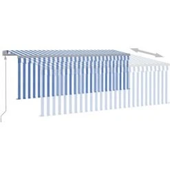 FIMEI Auvent Automatique Rétractable Avec Store 4x3 M Bleu Et Blanc 10 FIMEI Auvent Automatique Rétractable Avec Store 4x3 M Bleu Et Blanc -Pergola Soldes 60969855 4