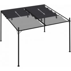 FIMEI Belvédère Avec Toit Rétractable 300x300x233 Cm Anthracite -Pergola Soldes 60971752 4