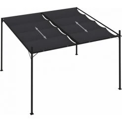 FIMEI Belvédère Avec Toit Rétractable 300x300x233 Cm Anthracite -Pergola Soldes 60971752 5