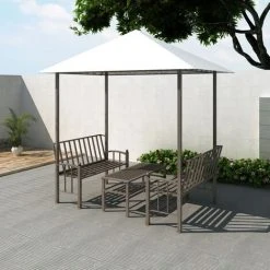FIMEI Pavillon De Jardin Avec Table Et Bancs 2,5 X 1,5 X 2,4 M