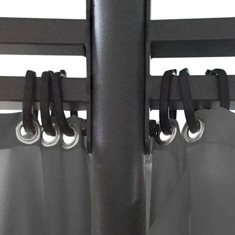 FIMEI Belvédère Avec Rideaux Rond 3,5 X 2,7 M Anthracite 7 FIMEI Belvédère Avec Rideaux Rond 3,5 X 2,7 M Anthracite – Image 5