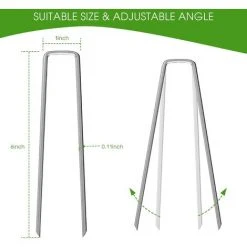 BAICCCF Accessoire Pour Tente Et Tonnelle 15CM Galvanisé Jardin Paysage Agrafes Piquets 50 PCS Anti-Rouille Jardin Agrafes En Forme De U Paysage Pins Pour Tissu De Pelouse Sécurisé -Pergola Soldes 60977085 2
