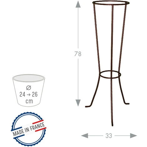 Louis Moulin Colonne Fer Vieilli H. 78 Pour Pot 24-26 Cm - Acier époxy 4 Louis Moulin Colonne Fer Vieilli H. 78 Pour Pot 24-26 Cm - Acier époxy – Image 2