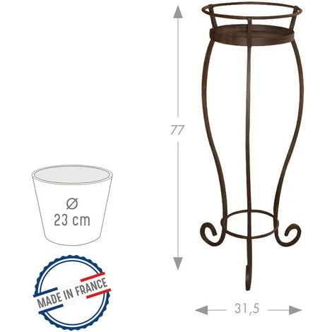 Louis Moulin Sellette Volute Avec Soucoupe Fer Vieilli - H. 770 - Acier époxy 4 Louis Moulin Sellette Volute Avec Soucoupe Fer Vieilli - H. 770 - Acier époxy – Image 2