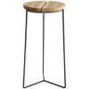 Louis Moulin Sellette Industrielle Haute Fer Rond Plateau Bois - 61x30 Cm - Acier époxy