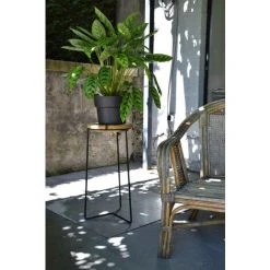 Louis Moulin Sellette Industrielle Haute Fer Rond Plateau Bois - 61x30 Cm - Acier époxy 9 Louis Moulin Sellette Industrielle Haute Fer Rond Plateau Bois - 61x30 Cm - Acier époxy -Pergola Soldes 61063840 3