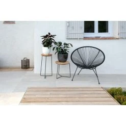Louis Moulin Sellette Industrielle Haute Fer Rond Plateau Bois - 61x30 Cm - Acier époxy 11 Louis Moulin Sellette Industrielle Haute Fer Rond Plateau Bois - 61x30 Cm - Acier époxy -Pergola Soldes 61063840 5
