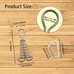 STARLIGHT Lot De 10 Piquets D'ancrage Avec Mousqueton Et Boucle à Ressort, SL.GT Tendeur De Corde En Acier Inoxydable, Piquets De Tente(argent) -Pergola Soldes 61156094 3