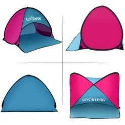 LEVORYEOU Tente De Plage, Tente De Plage Extérieure Instantanée Avec Sac De Transport, Taille XS, Bleu -Pergola Soldes 61172243 3