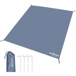 TANCYCO Bâche De Tente Imperméable Et Résistante à La Déchirure épaissir La Bâche De Pique-nique Tapis De Plage Résistant Pour La Randonnée, Les Voyages, La Randonnée, Quadrilatère M (pour 4-5 Personnes, Avec Clous)