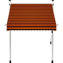 SUPERMARKET Auvent Manuel Rétractable Orange Et Marron 150 Cm -Pergola Soldes 61303606 2