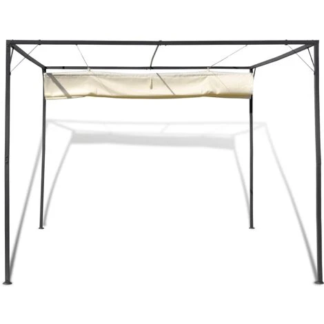 SUPERMARKET Chapiteau De Jardin Avec Auvent Rétractable Naturel 7 SUPERMARKET Chapiteau De Jardin Avec Auvent Rétractable Naturel – Image 5