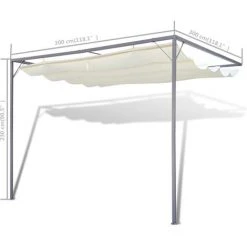 SUPERMARKET Tonnelle De Jardin Avec Auvent Rétractable -Pergola Soldes 61305414 5