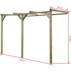 SUPERMARKET Pergola à Appentis Bois 2 X 3 X 2,2 M 9 SUPERMARKET Pergola à Appentis Bois 2 X 3 X 2,2 M -Pergola Soldes 61305463 4