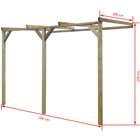 SUPERMARKET Pergola à Appentis Bois 2 X 3 X 2,2 M 6 SUPERMARKET Pergola à Appentis Bois 2 X 3 X 2,2 M – Image 4
