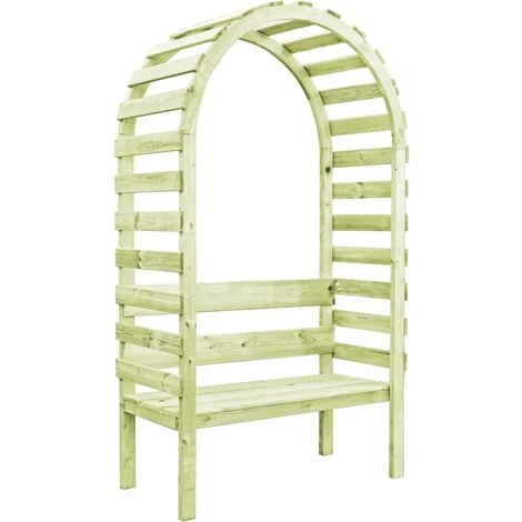 SUPERMARKET Pergola De Jardin Bois De Pin Imprégné 130x60x230 Cm Avec Banc 3 SUPERMARKET Pergola De Jardin Bois De Pin Imprégné 130x60x230 Cm Avec Banc